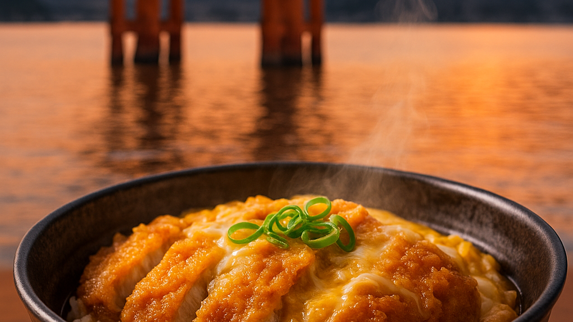 Authentic Katsudon with Miyajima View