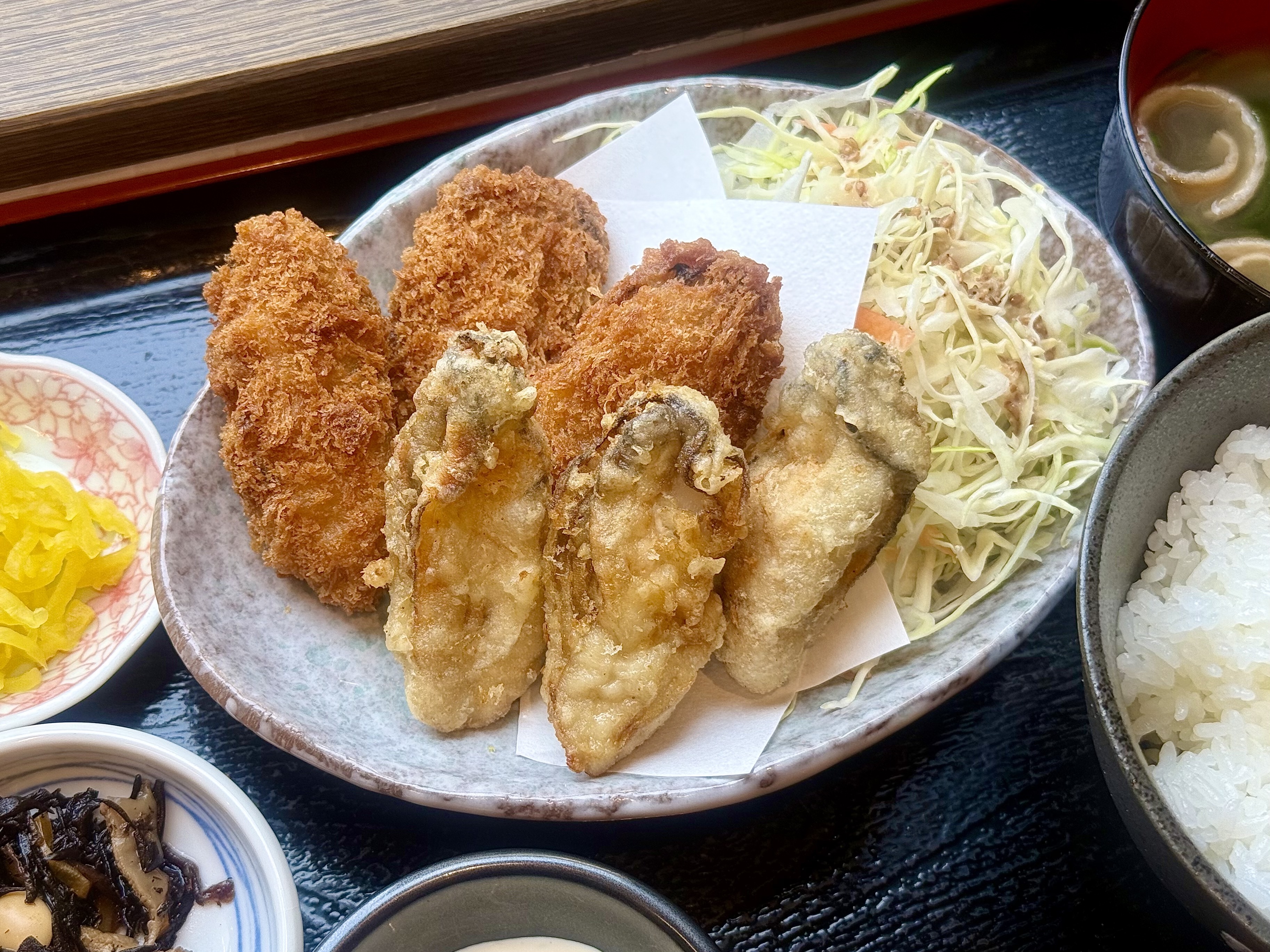 Fried Oyster & Oyster Tempura Combo Set
